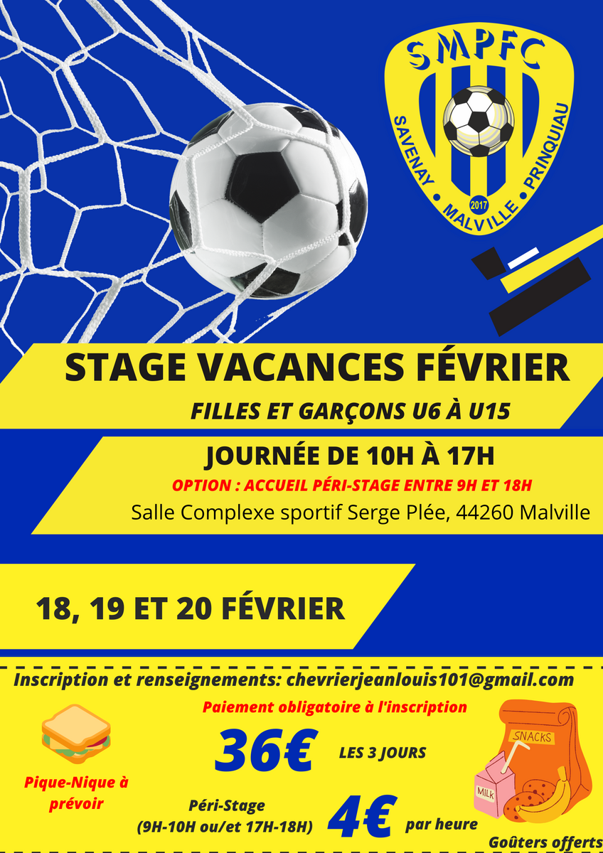 Stage vacances de Février 🟡🔵