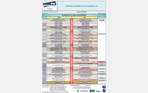 Calendrier saison 2019-2020 U12/U13