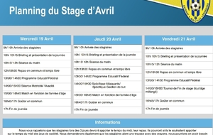 Programme du Stage d'Avril 