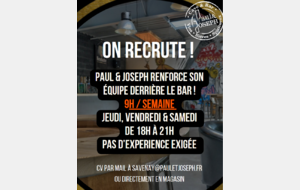 Chez Paul & Joseph on recrute