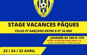 Stage Vacances D'avril: Programme 