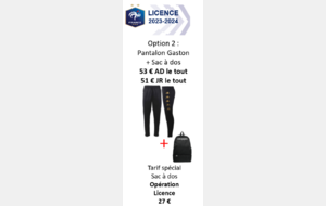 Pack licence 2023-2024 Option 2