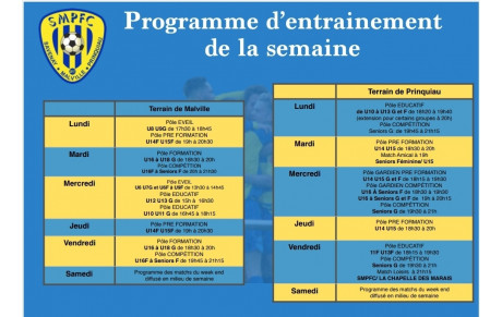 Retrouvez le programme de la semaine au Smpfc 