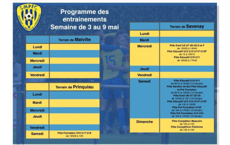 Programme de la semaine 