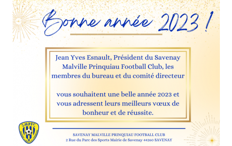 A Toutes et Tous le SMPFC vous souhaite une Bonne Année 2023