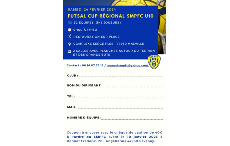 Inscriptions tournoi en salle du SMPFC 🟡🔵