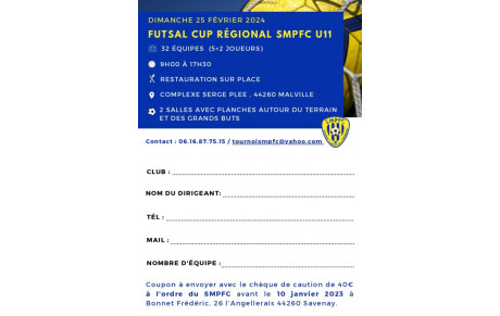 Inscriptions tournoi en salle du SMPFC 🟡🔵
