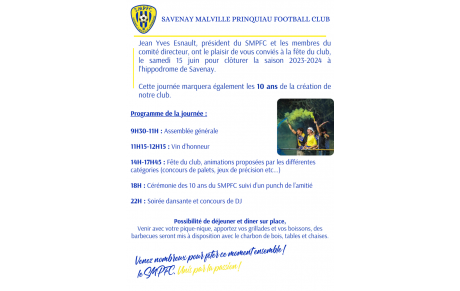 Fête du club : Le Programme 